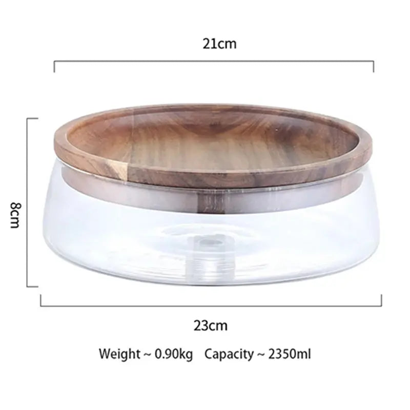 Kitchen - Glass Food Containers with Wooden Lid