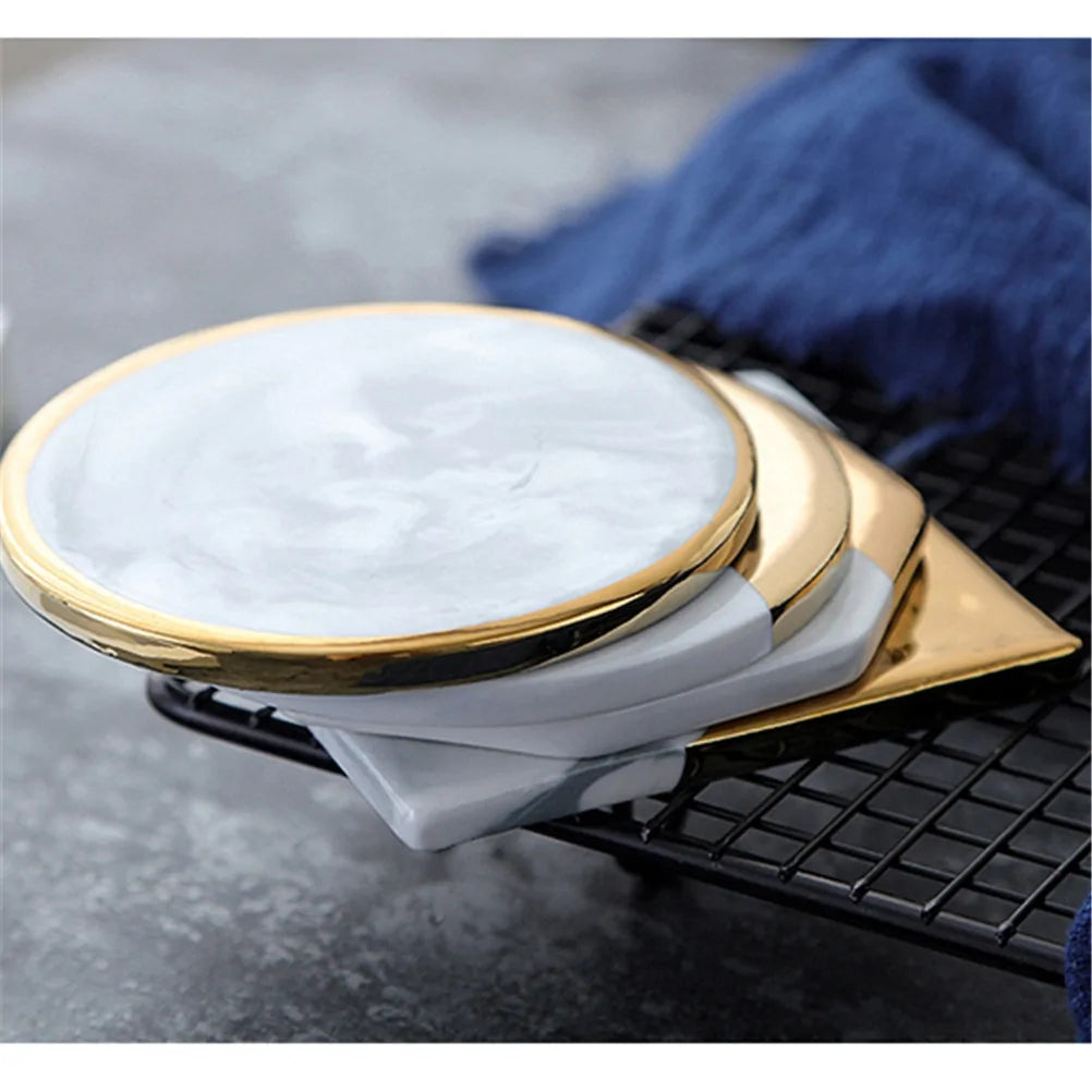 Cermaic Coaster - Gold Marble