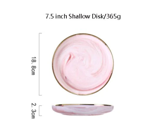 Dinnerware Dinner Plates - Pink Marble