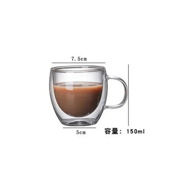 Heat Resistant Double Wall Glass Cup