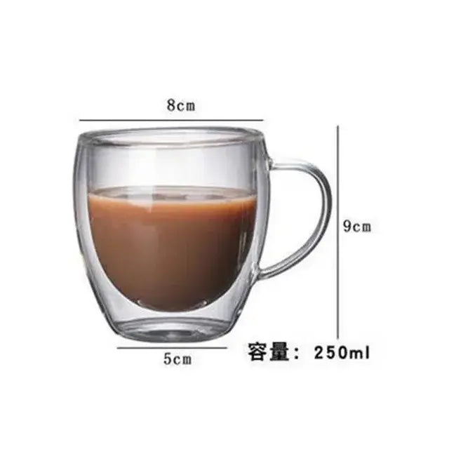 Heat Resistant Double Wall Glass Cup