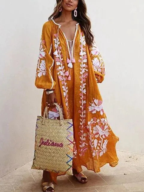 Women's - Beach Floral Print Dresses