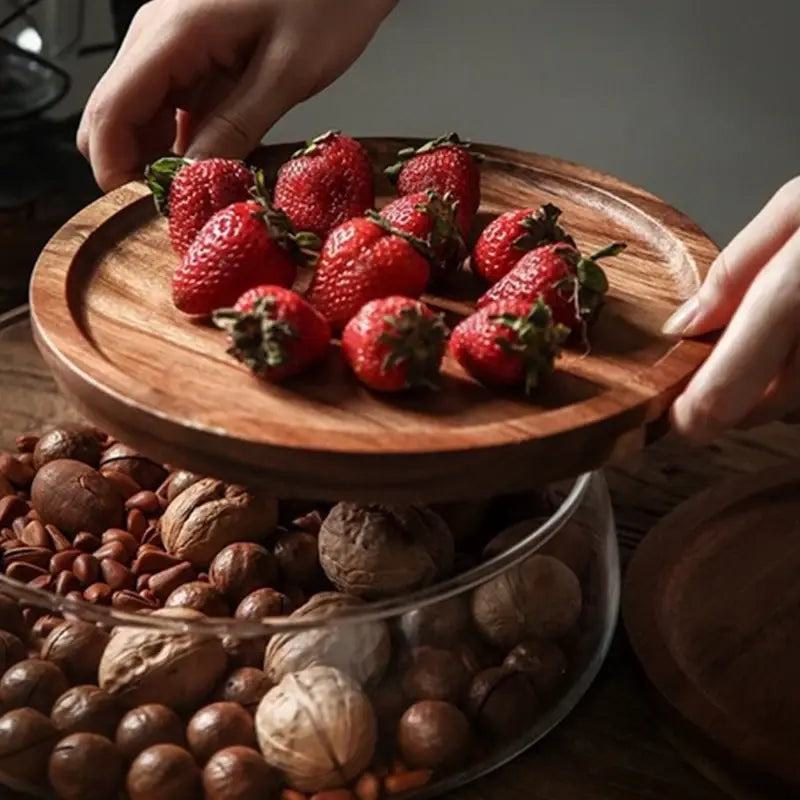 Kitchen - Glass Food Containers with Wooden Lid