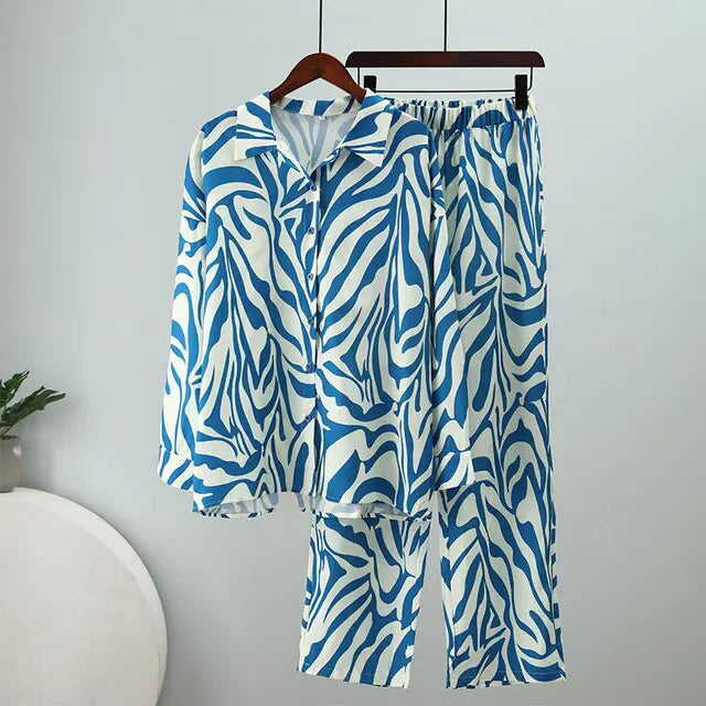 Women - Loose Stripe Pants & Top Set