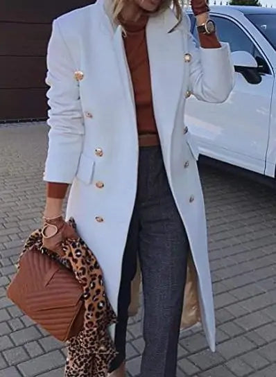 Women - Double Breasted Long Blazer