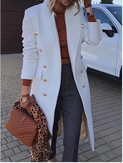 Women - Double Breasted Long Blazer