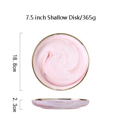 Dinnerware Dinner Plates - Pink Marble