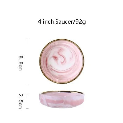 Dinnerware Dinner Plates - Pink Marble