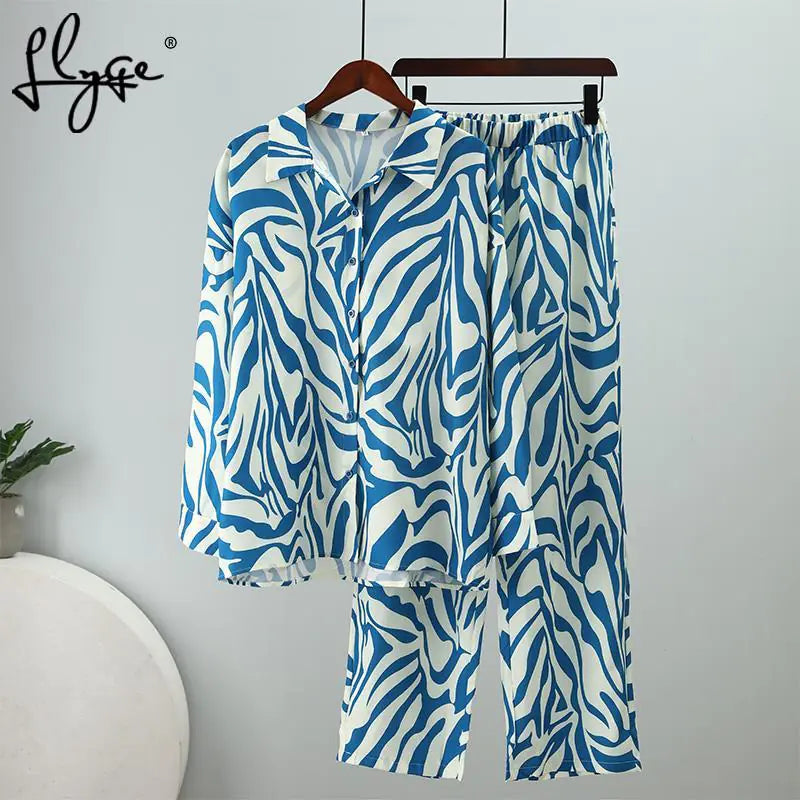 Women - Loose Stripe Pants & Top Set