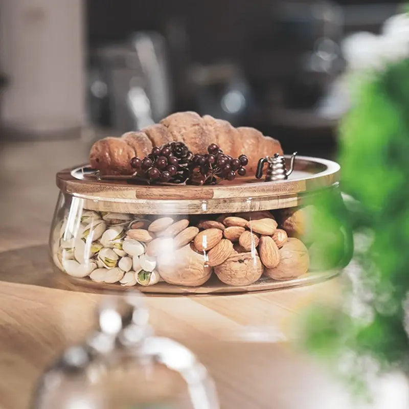 Kitchen - Glass Food Containers with Wooden Lid