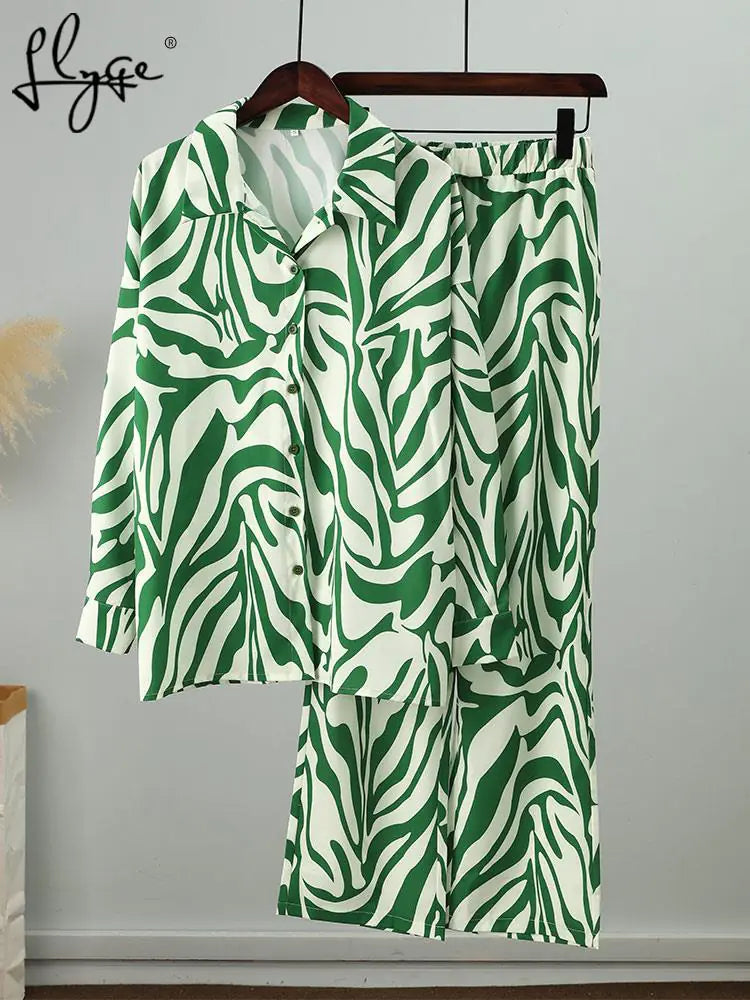 Women - Loose Stripe Pants & Top Set