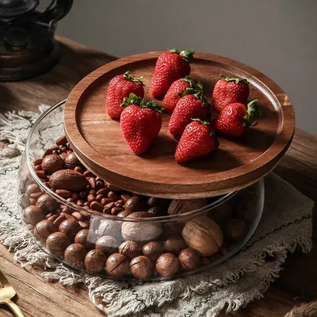 Kitchen - Glass Food Containers with Wooden Lid