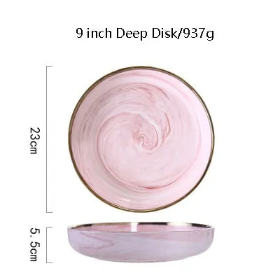 Dinnerware Dinner Plates - Pink Marble