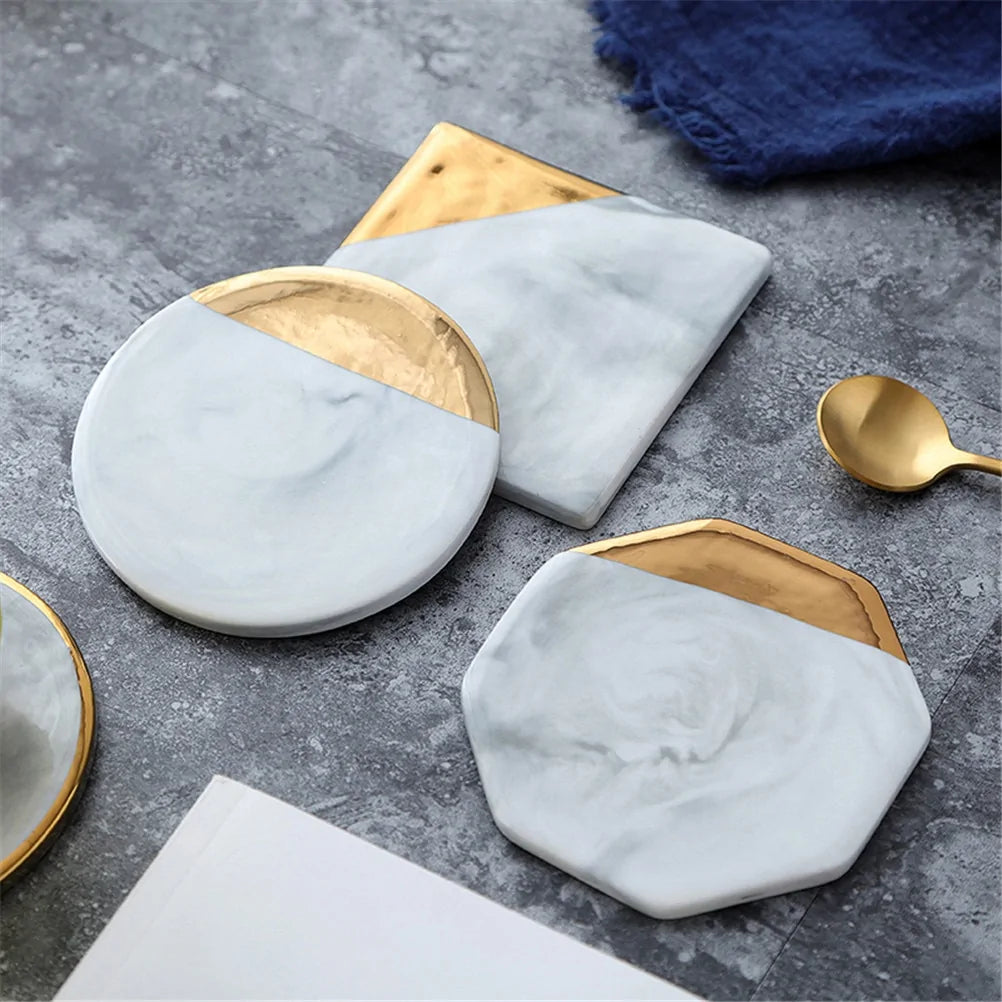 Cermaic Coaster - Gold Marble