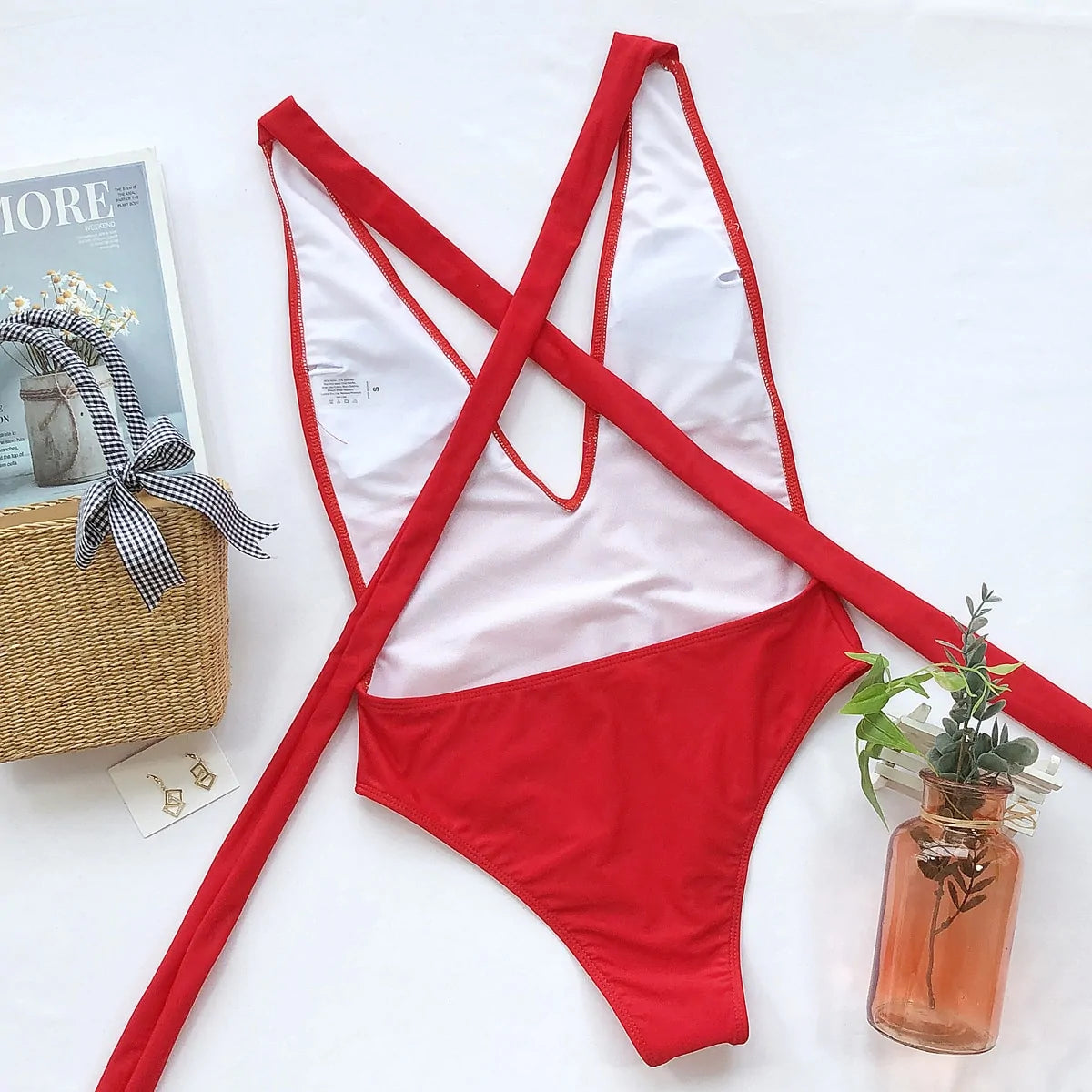 Women Lucious Red One Piece Swimsuit