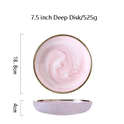 Dinnerware Dinner Plates - Pink Marble