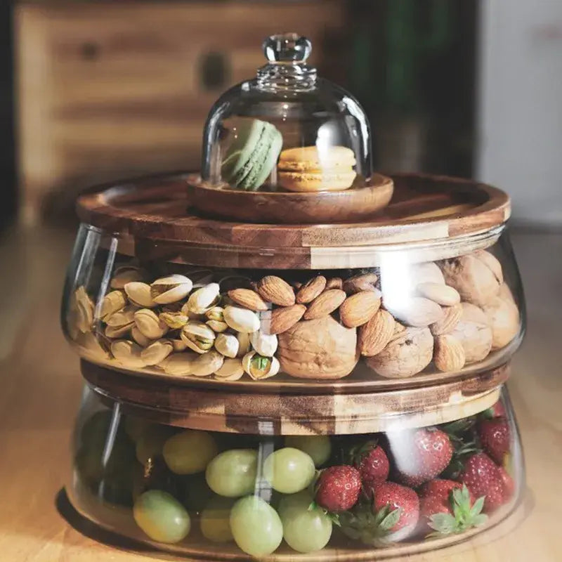 Kitchen - Glass Food Containers with Wooden Lid