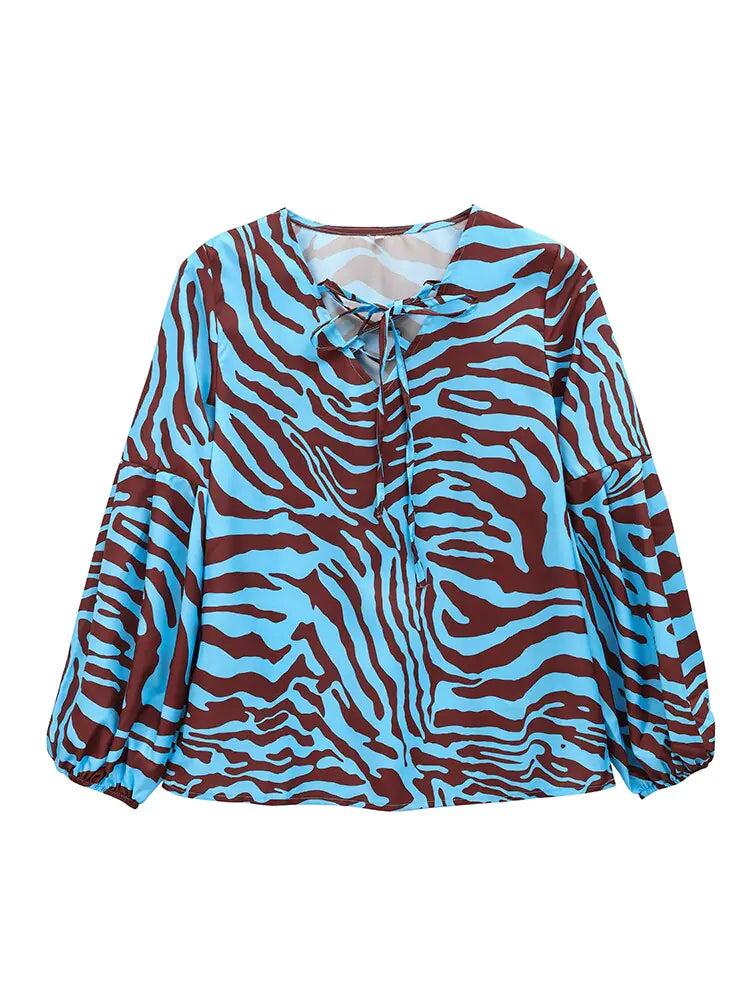 Women - Zebra V-neck shirt