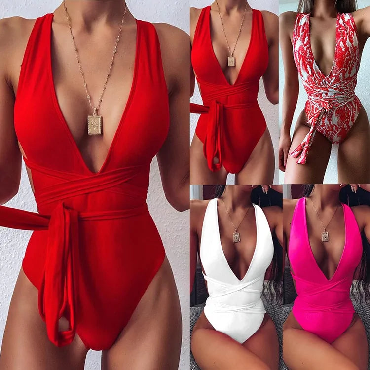 Women Lucious Red One Piece Swimsuit