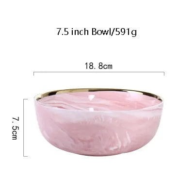 Dinnerware Dinner Plates - Pink Marble