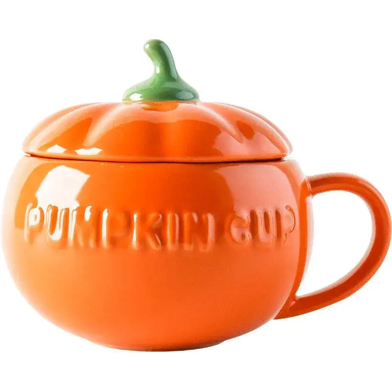 Pumpkin Cup Ceramic Scoop with Lid