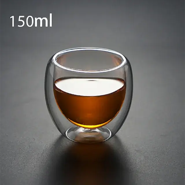 Heat Resistant Double Wall Glass Cup